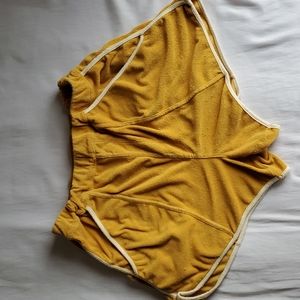 Free People High Waist Yellow Orange Shorts Size Large